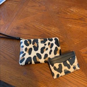 Leopard Coach wristlet and credit card holder